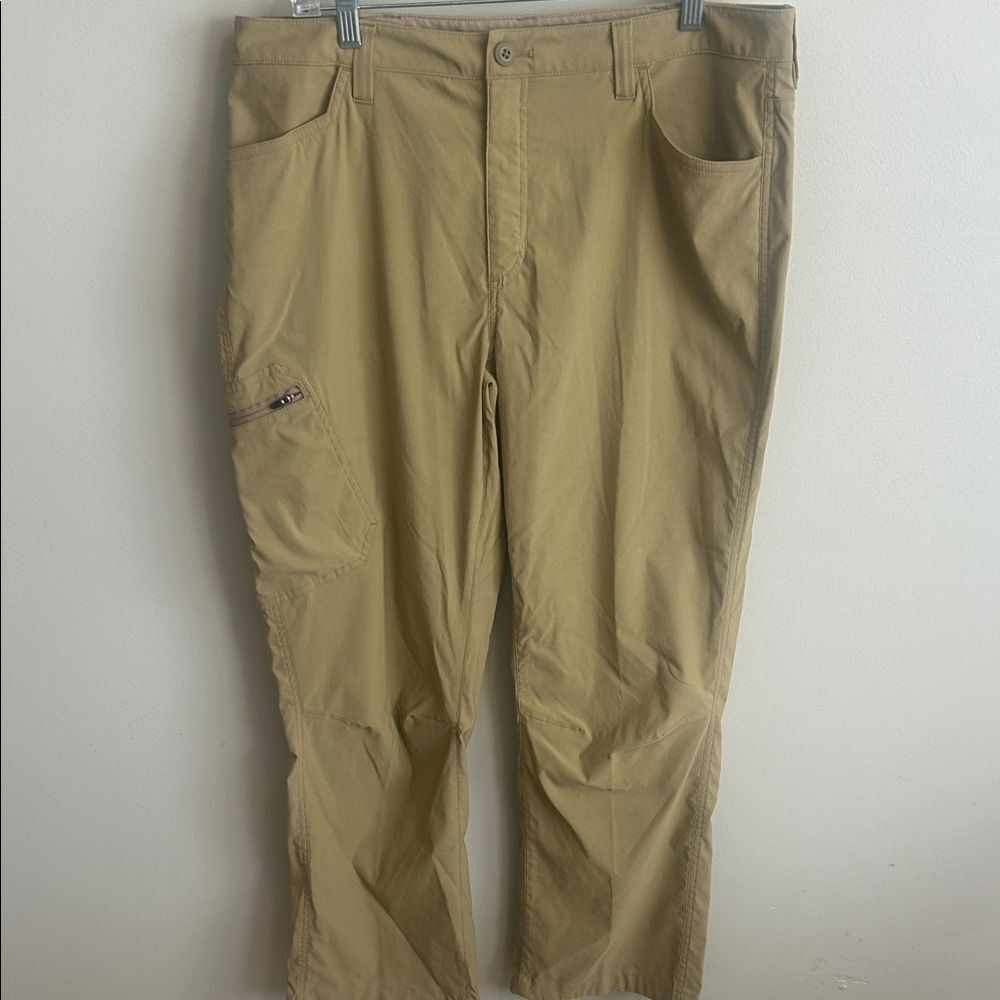 Eddie Bauer First Ascent Guide Hiking Pants Men 36x30 Nylon Stretch Tan Khaki